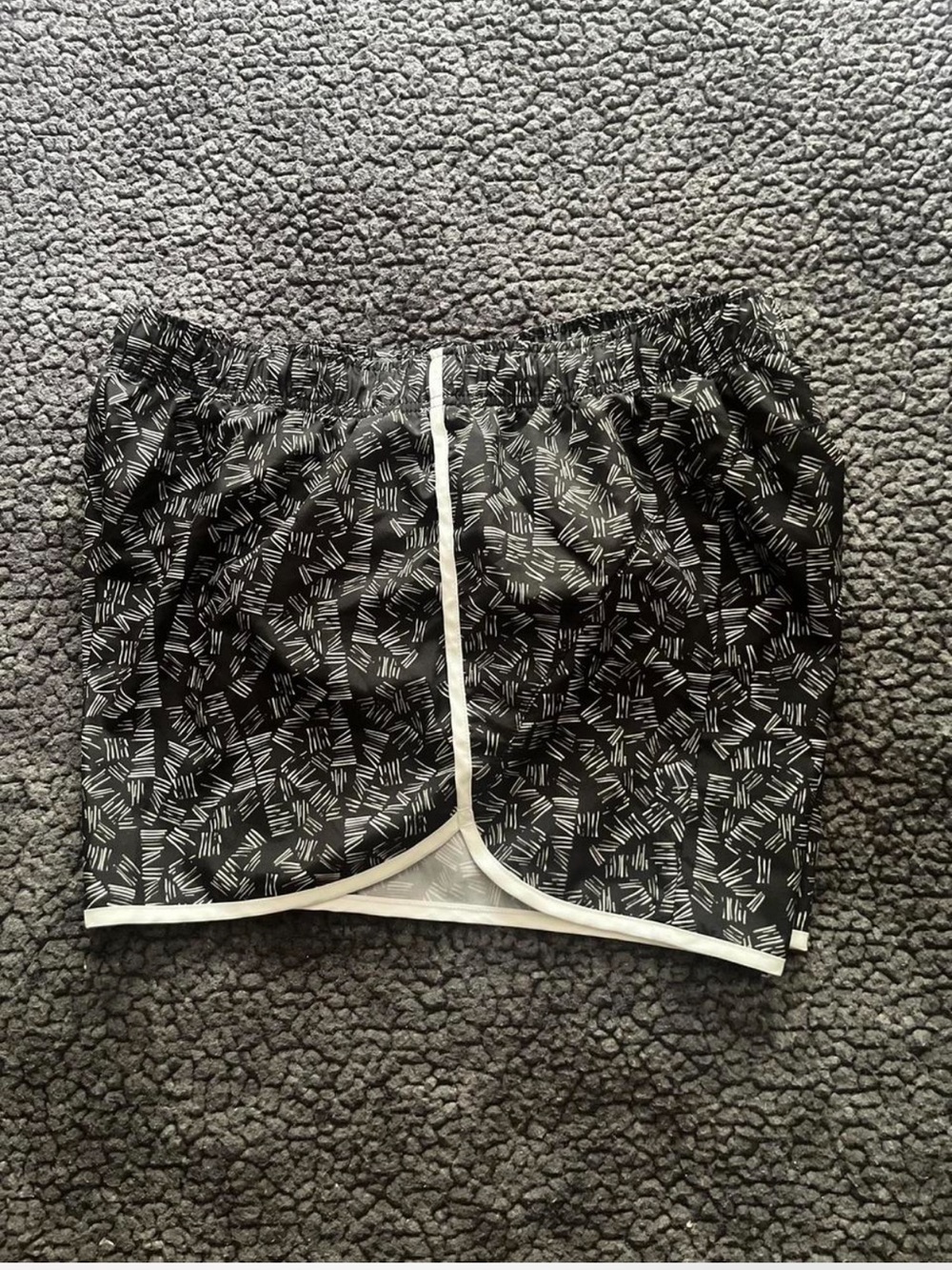 Black Athletic Skort with White Abstract Dash Pattern